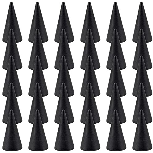Framendino, 30 Pack Black Wood Cone Ring Holder Single Jewelry Display Stand Wedding Showcase for Organizer