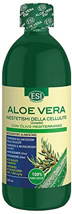 ESI - Aloe Vera Cellulite, Integratore Alimentare con Olivo e Centella Asiatica, Gusto Limone, Aiuta a Contrastare gli Inestetismi, Favorisce il Microcircolo, Senza Glutine e Vegan, 500 ml