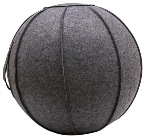 DIXII Felt Sitting on A Ball, Durable Self-Standing Exercise Ball Yoga Balls Cover with Handle, Dark Gray