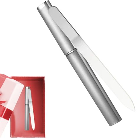 Lima de uñas de cristal con estuche, barra para cutículas, profesional, resistente, lima de cristal grabada de doble cara y estuche de viaje para forma de uñas y uñas lisas Dudok