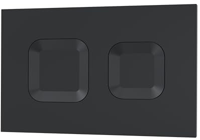 nuie XTY009PS4 Bathroom Accessories Modern Dual Flush Plate with Square Buttons, 267 x 170 x 11mm, Matt Black