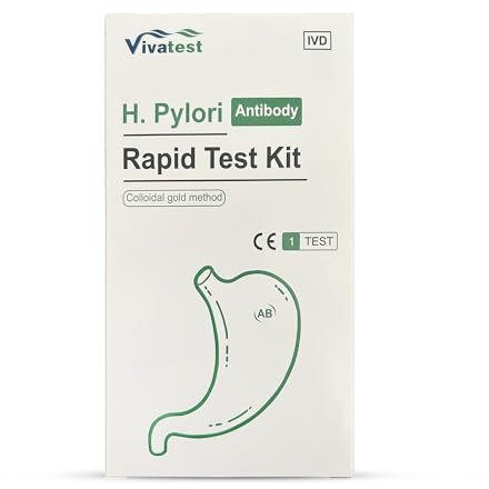 Stomach Ulcer Test Kit – H-Pylori Test Kit – Complete Helicobacter Self Test Kit for Home Use – Rapid and Accurate Testing Kit – Easy to Use Cassette Test Kit