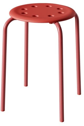 ZYXQQJ Round Chair, Plastic Stack Stools, Portable Stackable Stools with Metal Frame Backless Seating Stool for Kids Adults Classrooms(Red)