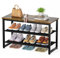 SIMPDIY Shoe Rack, 3 Tier Shoe Bench with Wooden Shelf, Shoe Storage Shoe Bench Storage with Seat for Entryway Living Room Hallway Bedroom, Load Capacity 150 kg, Rustic Brown