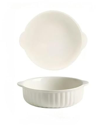 Kbotiques Auflaufform aus Kratzfestem Keramik in Weiß für die Heißluftfritteuse | für die Zubereitung von Lasagne, Suppe, Tiramisu und mehr Fritteuse Zubehör (6 zoll)