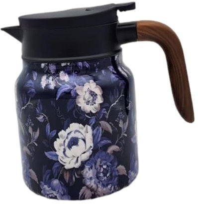 Sharplace Vakuum Wasserkocher, Große Kapazität, Isolierter Wasserkocher, S, Praktische Vintage Blumen Teekanne mit Deckel, für Zuhause, Party, violett