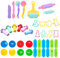Knete Zubehör Set, 36 Stück Knete Zubehör Plastilin Ausstechformen Küchenspielzeug, Knete Eismaschine inklusive Knete Set Knete Kinder Knetzubehör für Kreative Köpfe, Lernspielzeug für Jungen Mädchen