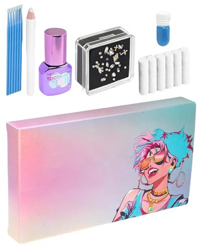 JIEBWCHA Krystal Dekoration Für Zahn, Zahnschmuck Set Mit Kleber, Künstlichen Kristall Zahnschmuck Set, Shinning Tooth Abnehmbare Zahn Ornamente, Langlebige Für Party Daliy Leben