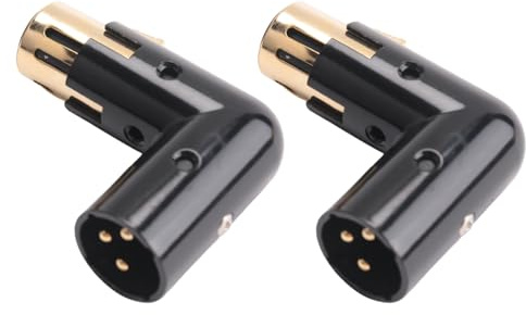 Rastapulz 2 stycken ljudadapterkontakter, justerbar, hane till kvinna, högervinklad XLR mikrofonkabel adapter (XLR 90 graders adapter)