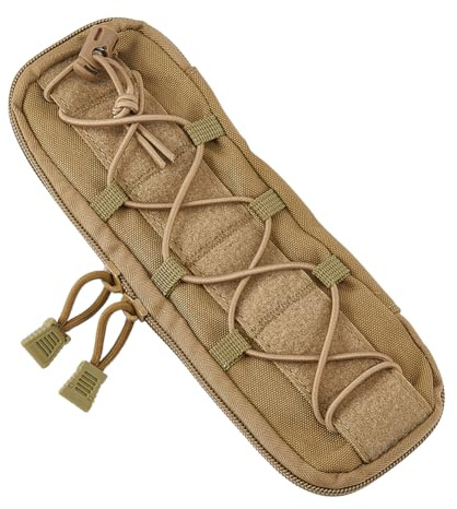 SUPERFINDINGS Heavy Duty Molle Pouch Tactical Oxford Large Folding Knife Case 25.2x8.5x3cm Molle Tool Pouch Tactical Flashlight Holder Belt Accessory Pouch Outdoor Gear Organizer, Black