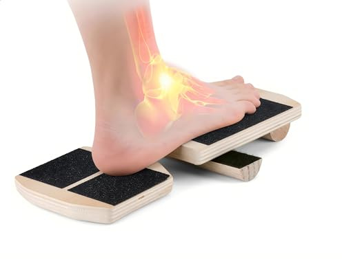 Ankle Balance Board, Single Leg Balance Board for Sprained Ankle Recovery, Wood Foot Balance Trainer for Posture Corrector, Home Gym Fitness Equipment