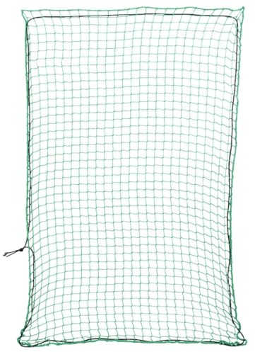 GeenYuu Rete per rimorchio con corda in gomma verde, 2,2 x 1,5 m, in polipropilene antistrappo, resistente ai raggi UV e alle intemperie, per il fissaggio del carico su rimorchi, camion, auto e