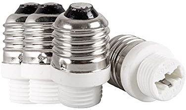 Mextronic Keramik Fassung Konverter 4x lampenfassung Adapter Konverter E27 Fassung auf E14 Sockel Lampenadapter für LED-Leuchtmittel, Halogenlampen, CFL Leuchtmittel
