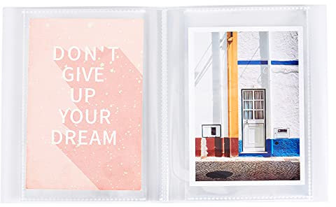 GORGECRAFT 36 Pockets 4 x 6 Inches Small Photo Album Waterproof Clear Picture Storage Book Slip-In Photo Book Art Presentation Folder with Translucent Frosted Cover for Postcards Scrapbook Stickers
