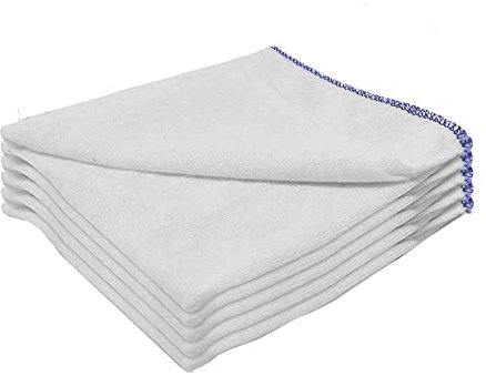 MegaTrend Dish Cloth - Pack of 5 Heavy Duty 100% Pure Cotton Dish Cloths - Super Absorbent Double Layered Washing Kitchen Cloth - Machine Washable Cleaning Cloths for Home - Size: 30x30cm || Pack of 5