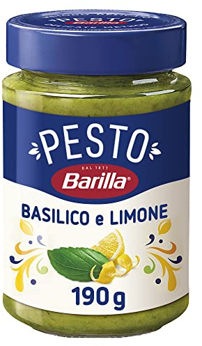 Barilla Pesto con Basilico e Limone, Senza Glutine, Sugo Pronto per Pasta Gustoso e Fresco, 190 g