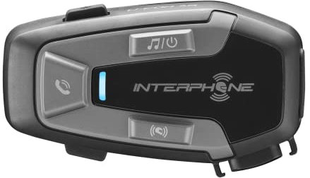 INTERPHONE U-COM 6R Singolo, Interfono Moto per comunicazione pilota-pilota, moto-moto e passeggero fino a 1km, Interfono casco Bluetooth 5.1 per GPS e chiamate, Autonomia 15h e impermeabile IP67