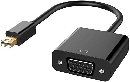 PAKLIMCN Adaptateur Mini DP vers VGA (adaptateur Mini DisplayPort VGA) - Port Thunderbolt 1 et Thunderbolt 2 compatible avec Surface Pro6, MacBook Pro... (MVG-1B)