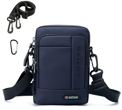 SPAHER Mobilväska För Män Liten 3-I-1 Mobilväska Med Flera Fickor Liten Vattentät Oxford Slingväska Crossbody-väska För Män Axelväska För Resor, Semester Och Arbete