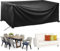 Conjunto de funda impermeable para muebles de jardín, 250 x 210 x 90 cm, cubierta rectangular de poliéster Oxford resistente 420 D, resistente al viento, impermeable y anti-UV para sillas y mesas en