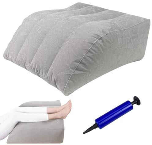 Frevoitna 65x 50 x 25 cm Venenkissen Beinhochlagerungskissen, Beinkissen Hochlagerung, Kissen Verbesserung der Durchblutung, Keilkissen Inflatable Memory Foam, Lagerungskissen der Schlafqualität