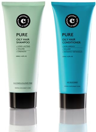 COCUNAT - Pack Pure - Spülung und Shampoo - Fettfreie Volumen- und Glanzspülung - Verleiht Glanz und Beschwert das Haar Nicht - Silikonfrei - 200 ml, 200 ml