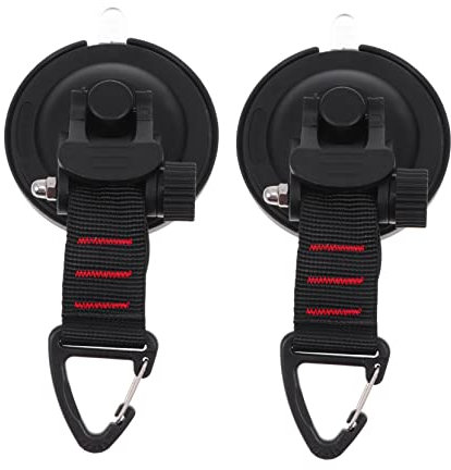 Happyyami 2 Piezas Ventosa de Gancho apuestas Lona pabellón Accesorios al Aire Libre Ojales despacho Accesorios ventosas cayak Anclajes de Ventosa Carpas asegurando Ganchos Abdominales Black