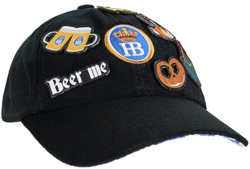 Hofbräuhaus München Cap Patch Original avtagbara lappar | Flexfit Cap för män och kvinnor | Baseball-, lastbilskeps | Presentidé för män och kvinnor, svart, one size