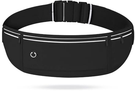 Marsupio Running Uomo Donna Porta Telefono Corsa Marsupio Corsa Running Impermeabile per Jogging, Viaggi, Escursioni, Corsa, Tour in Bicicletta (Nero)