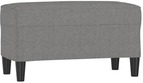 vidaXL Banco Taburete Recibidor Entrada Pasillo Dormitorio Salón Comedor Tapizado Acolchado Cama Asiento Mueble Patas de Tela Gris Oscuro