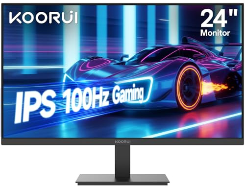 KOORUI E2411F 23.8 inch PC Screen, FHD 1920 x 1080 Monitor, 100Hz Screen, IPS HDMI VGA Eye Care, VESA 100 x 100 mm