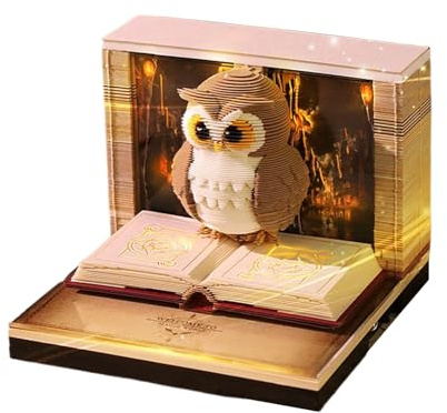 DAWCBVJQ Calendrier 2023D avec bloc-notes, carnet artistique avec feuilles déchirantes et design sculpté, bloc-notes en forme de avec feuilles détachables pour décoration de bureau et de maison