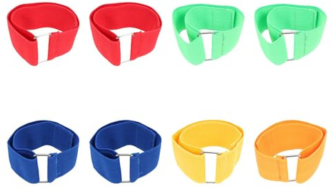 FUNOMOCYA 8 Piezas Bandas Elásticas para de Tres Piernas Correas Ajustables para Tobillo Resistentes y Elásticas para Fiestas y Competiciones Colores Aleatorios Color