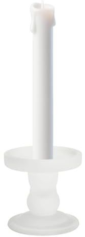 sourcing map Portavelas de cristal de 3.35 pulgadas para velas cónicas/columnas, portavelas para candelabro para candelabro de boda, centro de mesa, decoración del hogar, blanco esmerilado
