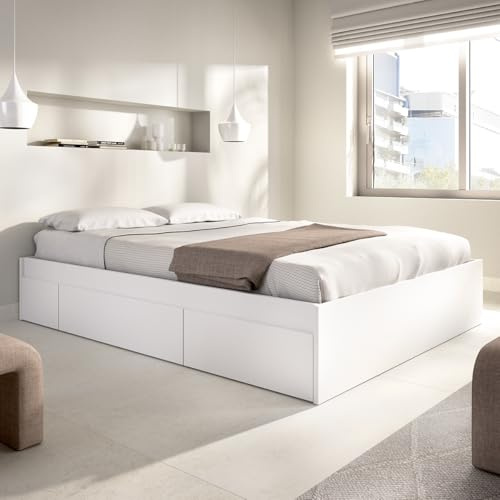 DEKIT Grupo RIMOBEL - Cama Alice 150CM con 4 CAJONES - 37x160x196cm