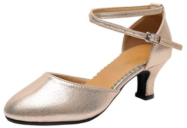 Elegantes zapatos de baile para mujer con tacón medio – Compañero versátil para bailes latinos estándar, comodidad y flexibilidad