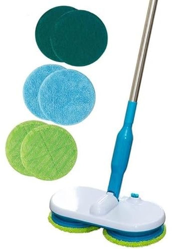 PRIMEGA Scopa motorizzata senza fili Duo Spinner Rotalib Turbo Spin - Ricaricabile Batteria agli ioni di litio - 2 teste rotanti