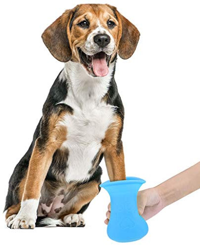 Tonsee Hunde Pfotenreiniger Cup Pfotenreiniger Tragbarer Pet Reinigung Pinsel Tasse, Haustier Pfotenreiniger Hunde Katzen Massage Pflege Schmutzige Klauen (Blau)