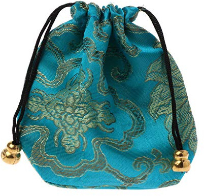 OKwife Bolsa de Viaje de Seda Tradicional Organizador de Bolsa de joyería con Bordado Chino clásico