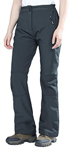 Outdoor Ventures Skihose Outdoorhose Damen Wanderhose Wasserdicht Softshellhose Winter Thermohose Ski Hosen Warm Gefüttert Arbeitshose Snowboardhose Winddicht Trekkinghose Schwarz 42