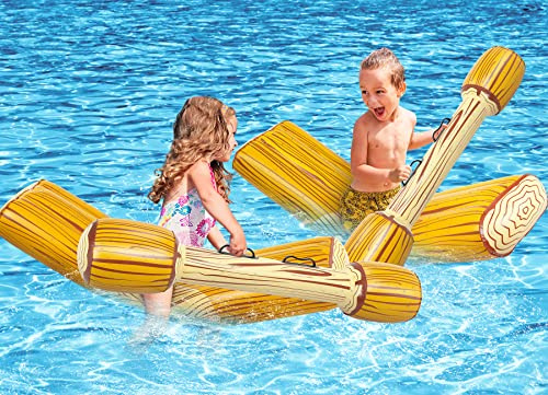 Subtail Juegos Hinchables para Piscina - 4Pcs Colchoneta Inflables de Batalla para Adultos NiñOs - Juegos de Deportes Flotador Churros Juguetes