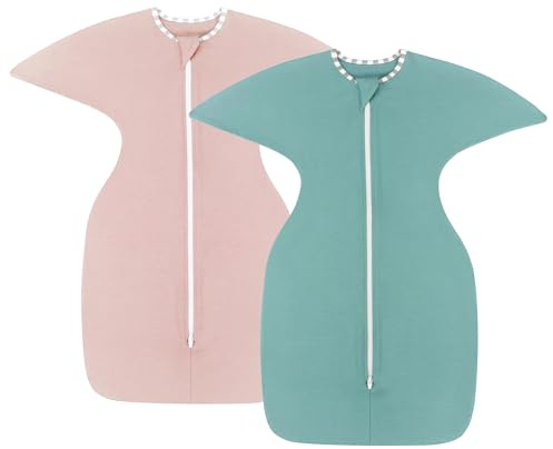 Aomloge PuppyPaws Baby Sleep Sack 2-Pack Set, Transitional Swaddle, Sleep Sack 6-9 Months, Wearable Blanket Baby with 2-Way Zipper Summer, 95% Rayon derived from Bamboo, 5% Spandex