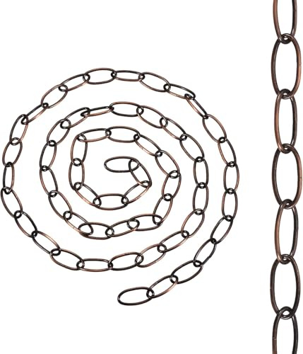 Heavy Duty Metal Chain for Vintage Chandelier Suspended Ceiling Pendant Hanging Lamps(Copper, Style1 (1M))
