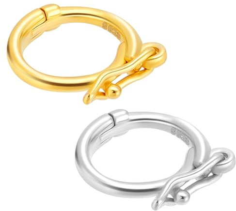 PH PandaHall 925 Sterling Silber Twister Verschluss 2 Stück Halsketten Verkürzer Verschluss Goldener Platinum Armband Verlängerungsverschluss Perlenverstärkker klick Verschluss für Halskette Armband