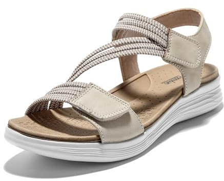 JOMIX Sandali Donna Estivi a Strappo Sandali Bassi Eleganti Comodi Ciabatte con Elastici Regolabile da Casa Spiaggia Mare Scarpe Punta Aperta per Estate SD9293 (Giallo, 38)