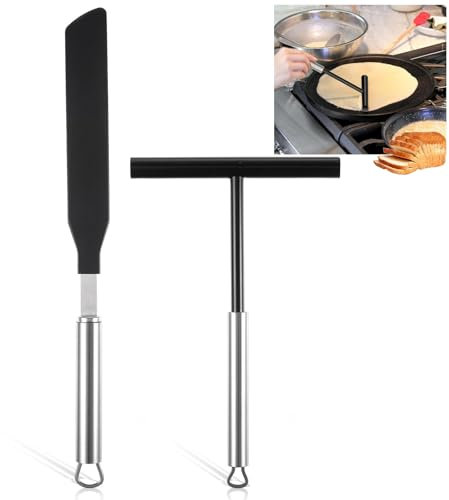 Hpamba Distributore Di Pasta In Acciaio Inox Stendi Crepes A Forma Di T Spargitore Crepes Distributore, Crepes Wender Spatola Crepes Accessori Per Crepes Per Casa Cucina Cottura Utensili Da Forno
