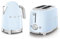 Smeg 50’s Style Retro Range Breakfast Set, 1.7L 3000W Variable Temperature Kettle and Multi-Functional Control 2-Slice 950W Toaster, Pastel Blue, KLF04PBUK/ TSF01PBUK