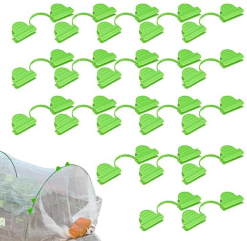 Chaies Pinzas de jardín para redes, pinzas de red de jardín, pinzas de invernadero, pinzas para soporte de plantas, clips de lámina para plantas, abrazadera de tela de sombra, sujeción fuerte para