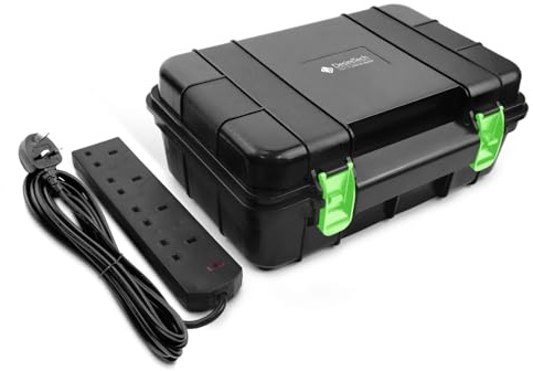 Desiretech Weatherproof Outdoor Electric Box with 4 Gang 10m Extension Lead – IP54 Rated, Heavy-Duty Power Supply for Garden Tools, Christmas Lights, and DIY Tasks