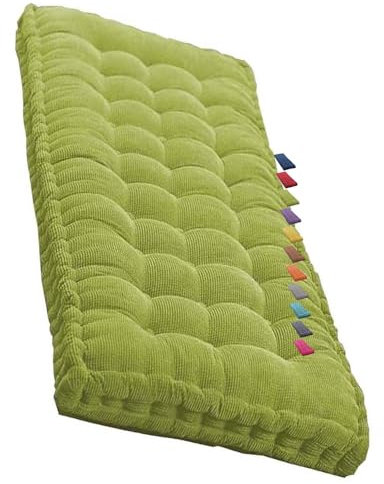 Waschbare Bankkissen für Innen- und Außenbereich, 1-, 2-, 3-Sitzer, Gartensitzpolster für Schaukel, Liege, Sofa, Terrasse, Küche, Veranda, Hängematte, Rattan, Rasen, Grün, 50 x 50 cm